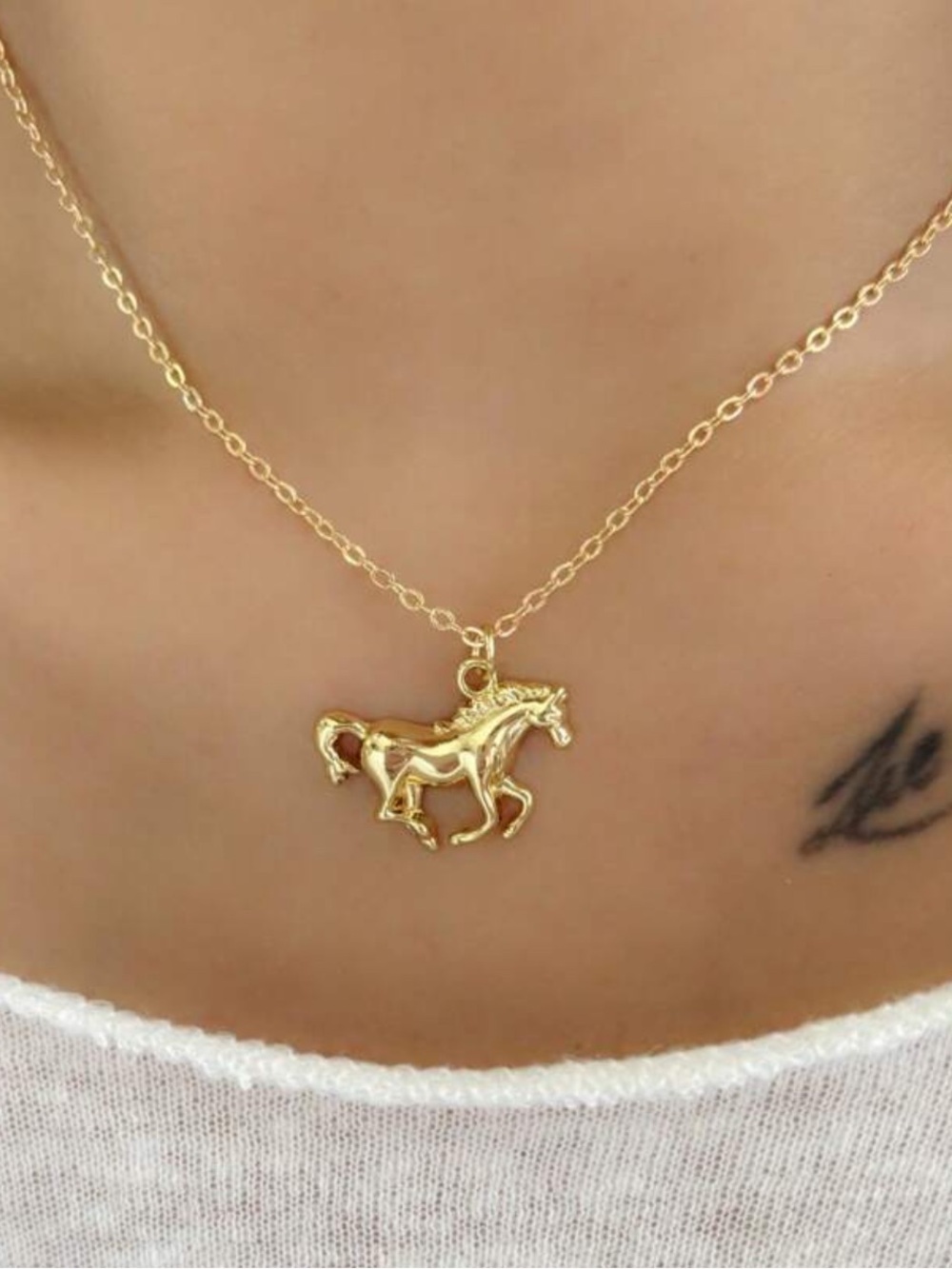 Gold Horse Pendant Necklace - Women Jewelry